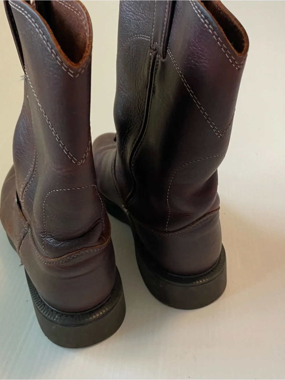 Justin Boots Dark Brown Leather Pull-On Work Boots style 4761